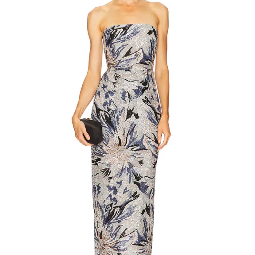 Sau Lee Meryl Dress In Blue Multi